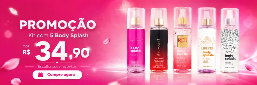 Promoção Kit com 5 Body Splash por R$ 34,90